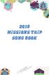 2018 MISSIONS TRIP SONG BOOK