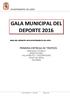 GALA MUNICIPAL DEL DEPORTE 2016