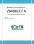 ValidaCOFA. Manual de usuario de. Guía de instalación y uso de la aplicación
