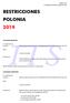 RESTRICCIONES POLONIA 2019