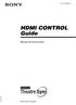 (1) HDMI CONTROL Guide. Manual de instrucciones Sony Corporation